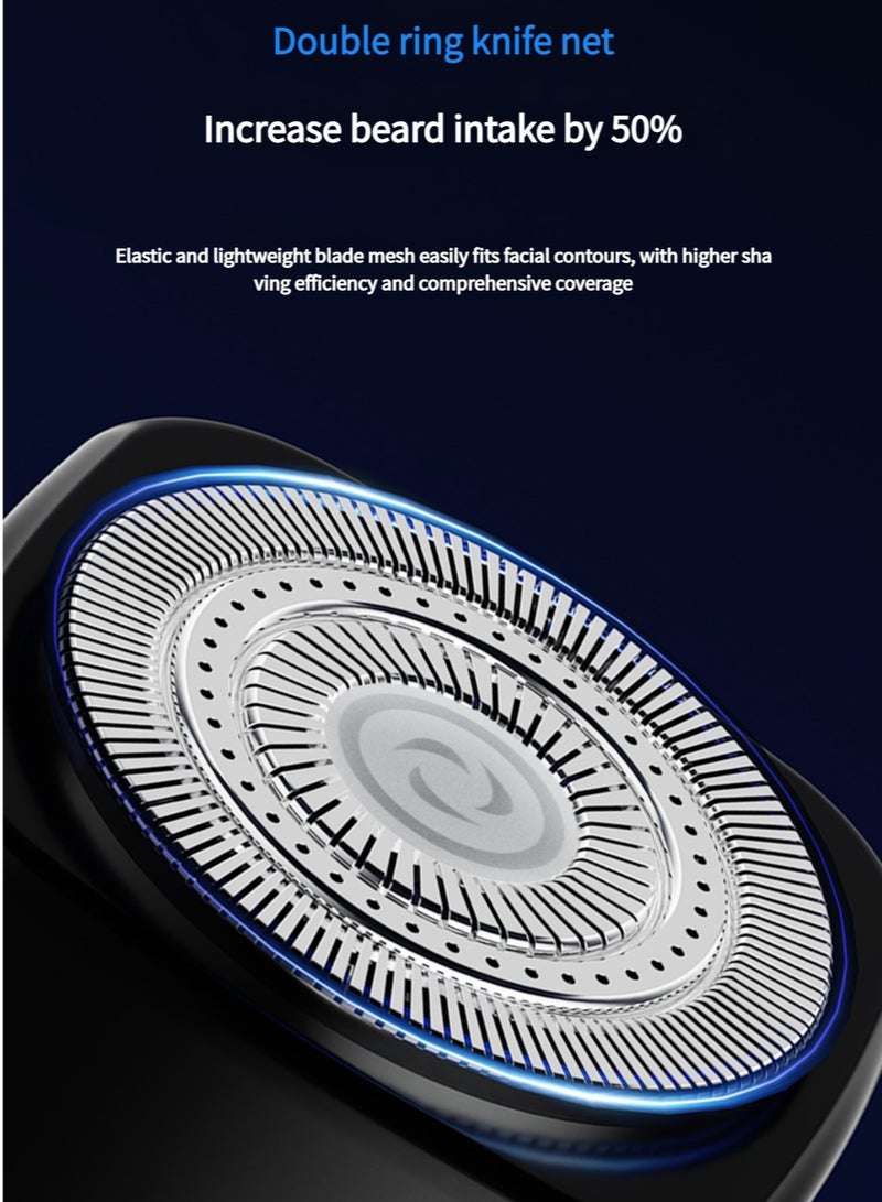 ماكينة حلاقة كهربائية صغيرة للرجال ، رأس عائم ثلاثي الأبعاد ، شاشة LED ، ماكينة تشذيب لحية رطبة وجافة ، شحن عالي السرعة من النوع C ، حلاقة قشرة بزاوية 360 درجة ، ماكينة تشذيب شعر الوجه ، للسيارة ، م - Image 4