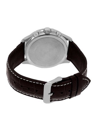 Men Water Resistant Leather Band Chronograph Watch MTP-1374L-7A1DF - 44 mm - Brown - view 2