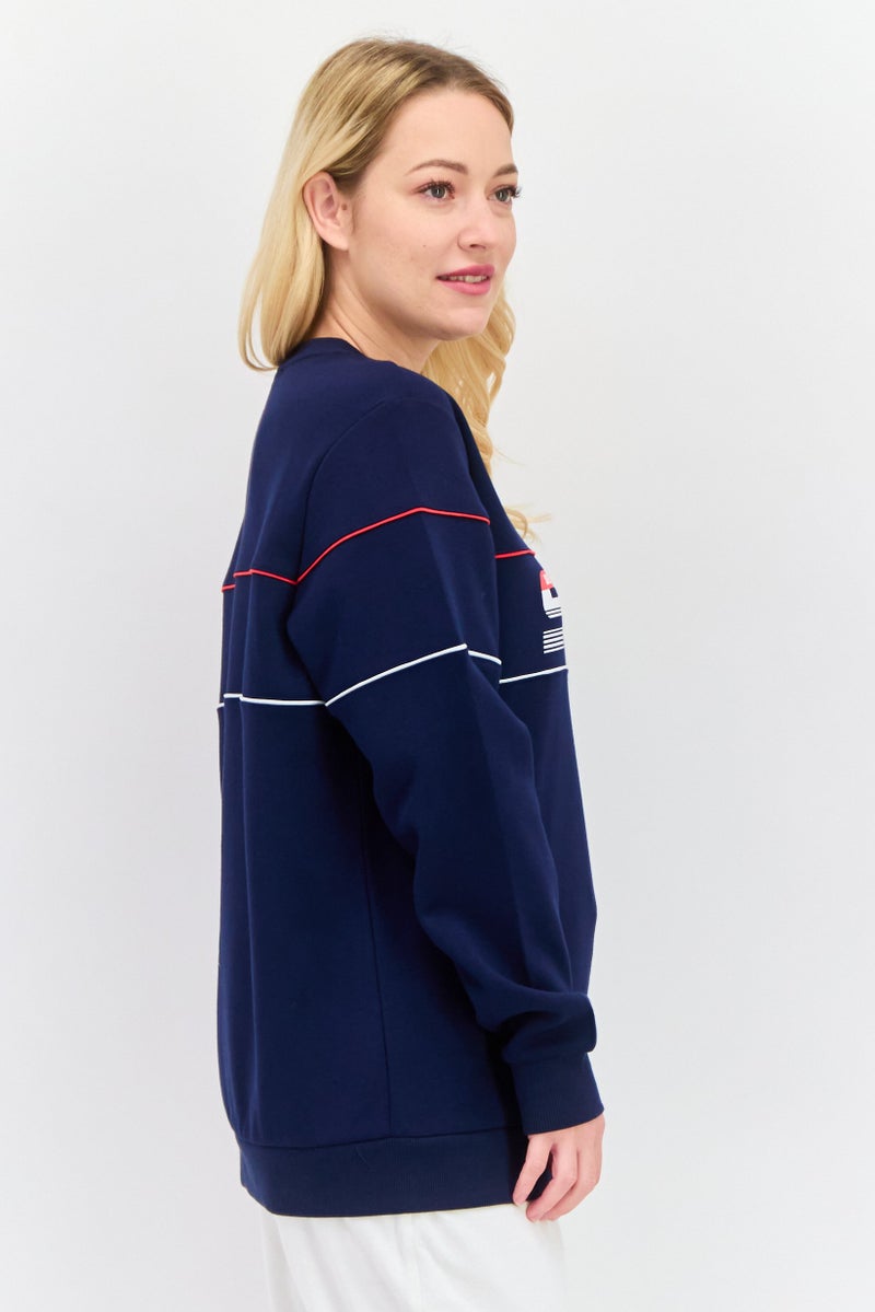 SKECHERS ملابس رياضية نسائية بأكمام طويلة مناسبة، لون كحلي - Image 2