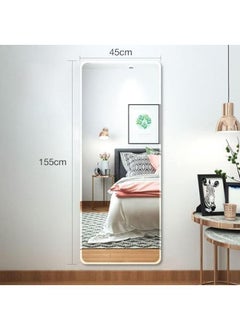 Generic Full Length Mirror Aluminum Alloy Large Standing Vanity Mirror Bedroom Dressing Room Hanging Against Wall Mirror With Stand-White 155**45CM  - Image 3