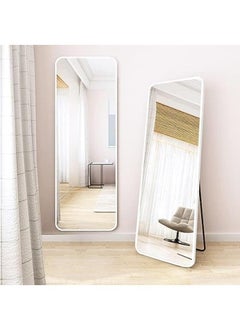 Generic Full Length Mirror Aluminum Alloy Large Standing Vanity Mirror Bedroom Dressing Room Hanging Against Wall Mirror With Stand-White 155**45CM  - Image 1