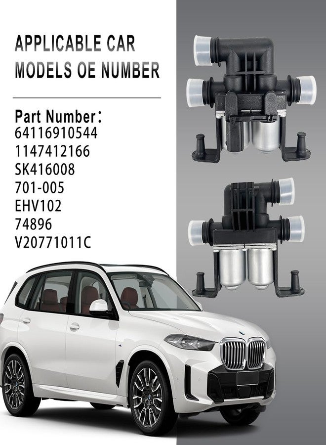 HOAVEED Heater Control Valve Solenoid Fits （2004-2018） BMW X5 E53 E70 F15,（2008-2019） X6 E71 F16 - HVAC Coolant Flow Regulator - Replaces 64116910544, 1147412166, SK416008, 701-005 - Image 5
