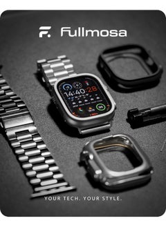 Fullmosa Fullmosa Compatible Apple Watch Band 49mm, Stainless Steel iWatch Strap with Case for Apple Watch Series 9/8/7/6/5/4/3/2/1/SE/SE2/Ultra, Silver(Watch not Included)  - Image 2