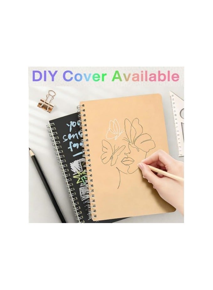 6Pack Spiral Notebook ,A5 Lined Notebooks120 Pages,Hardcover Notebook for Women Men,Coil Notepad,14cm × 203 cm,Lined Paper for Work, School,Office（Brown） - Image 3