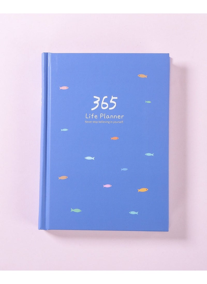 Generic 365 Days Daily Weekly Monthly Planner By Shining Soul, A5 C ute (small) Personal Pocket Diary Hard Cover, Office Notebook Stationery Calendar Schedule (Blue)  - Image 2