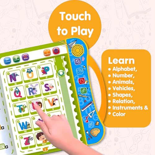 VIVATRA Electronic Educational Musical Phonetic Learning Interactive Children's ABC Letters, Words, Numbers, Shapes, Sound Colorful Talking Book for 0-3 Year Kids - Image 4