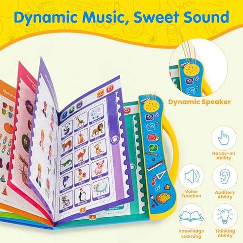 VIVATRA Electronic Educational Musical Phonetic Learning Interactive Children's ABC Letters, Words, Numbers, Shapes, Sound Colorful Talking Book for 0-3 Year Kids - Image 5