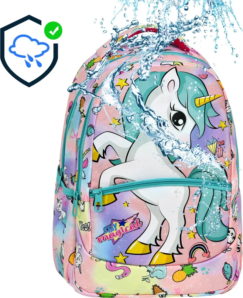 Çantaland Primary School Unicorn Patterned Girls Primary School Bag + Lunch Box