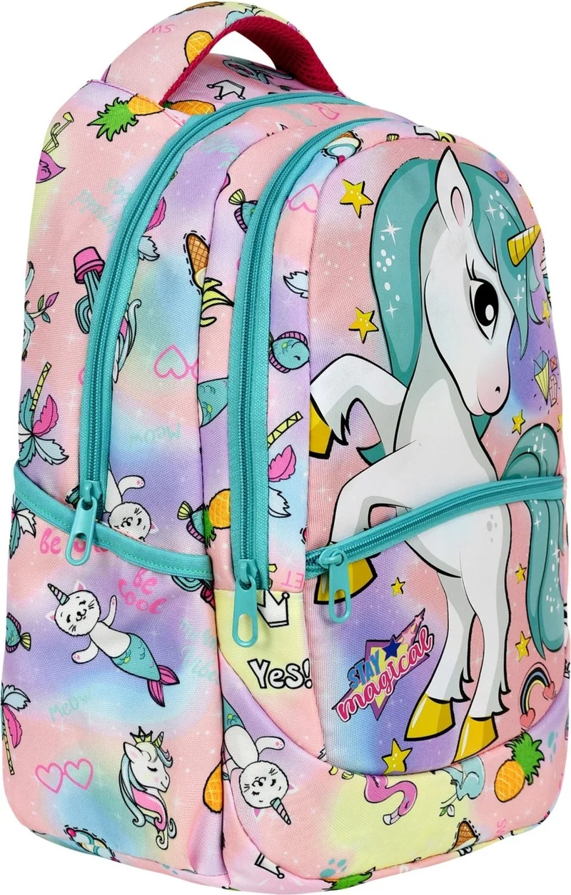 Çantaland Primary School Unicorn Patterned Girls Primary School Bag + Lunch Box
