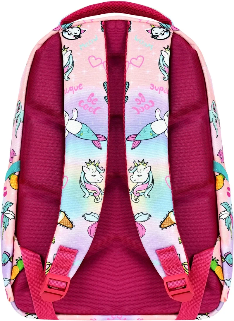 Çantaland Primary School Unicorn Patterned Girls Primary School Bag + Lunch Box