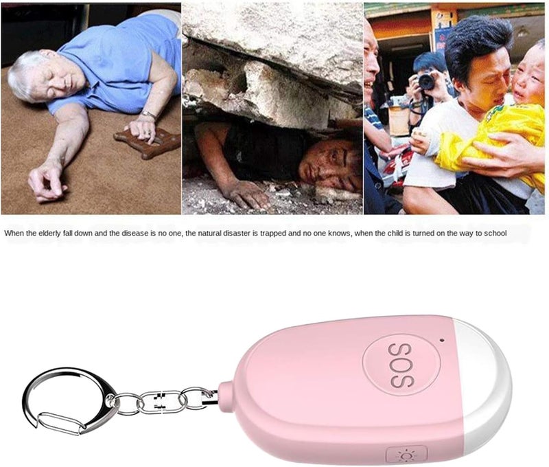 klarakoPersonal Alarm, Security Alarms Keychain with LED Flashlight, Mini 130DB Panic Rape Attack Safety Alarms for Women Kids and Night Walkers klarakoPink - Image 1