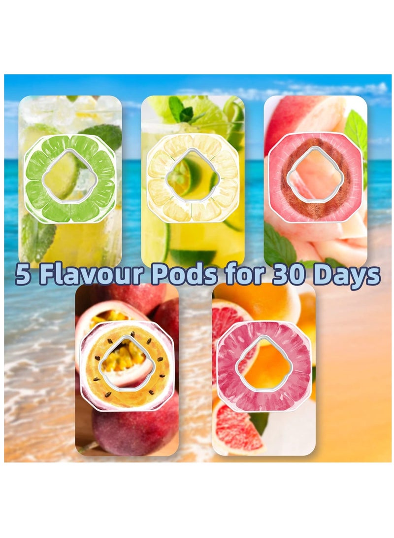 Zikra زجاجة ماء بنكهة الهواء مع قشة و 5 كبسولات بنكهة 450 مل زجاجة شرب معدنية معزولة بالفراغ خالية من BPA ومضادة للتسرب حلقة مستخلص فواكه 0 سكر 0 سعرات حرارية - Image 4