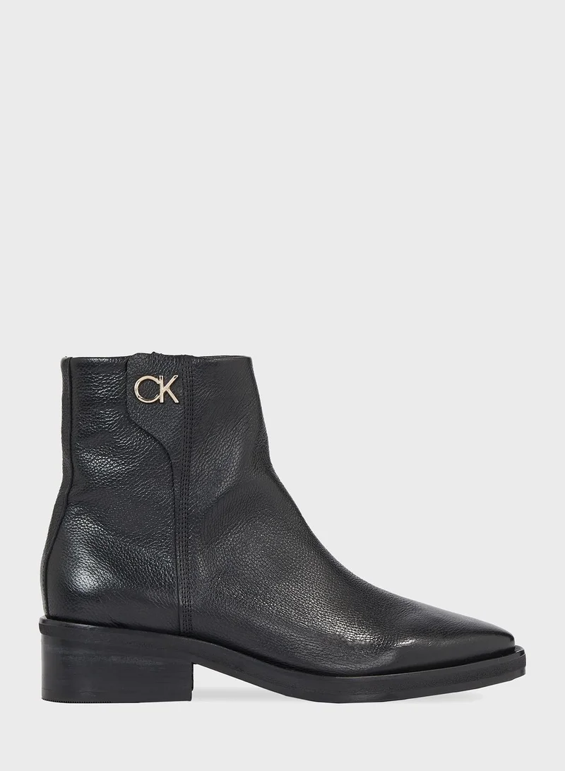 CALVIN KLEIN Tapered Block Heel Ankle Boots