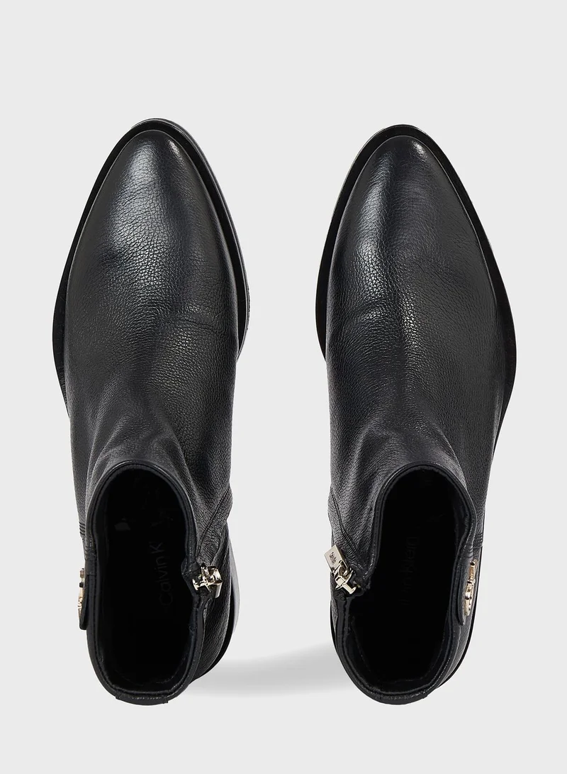 CALVIN KLEIN Tapered Block Heel Ankle Boots