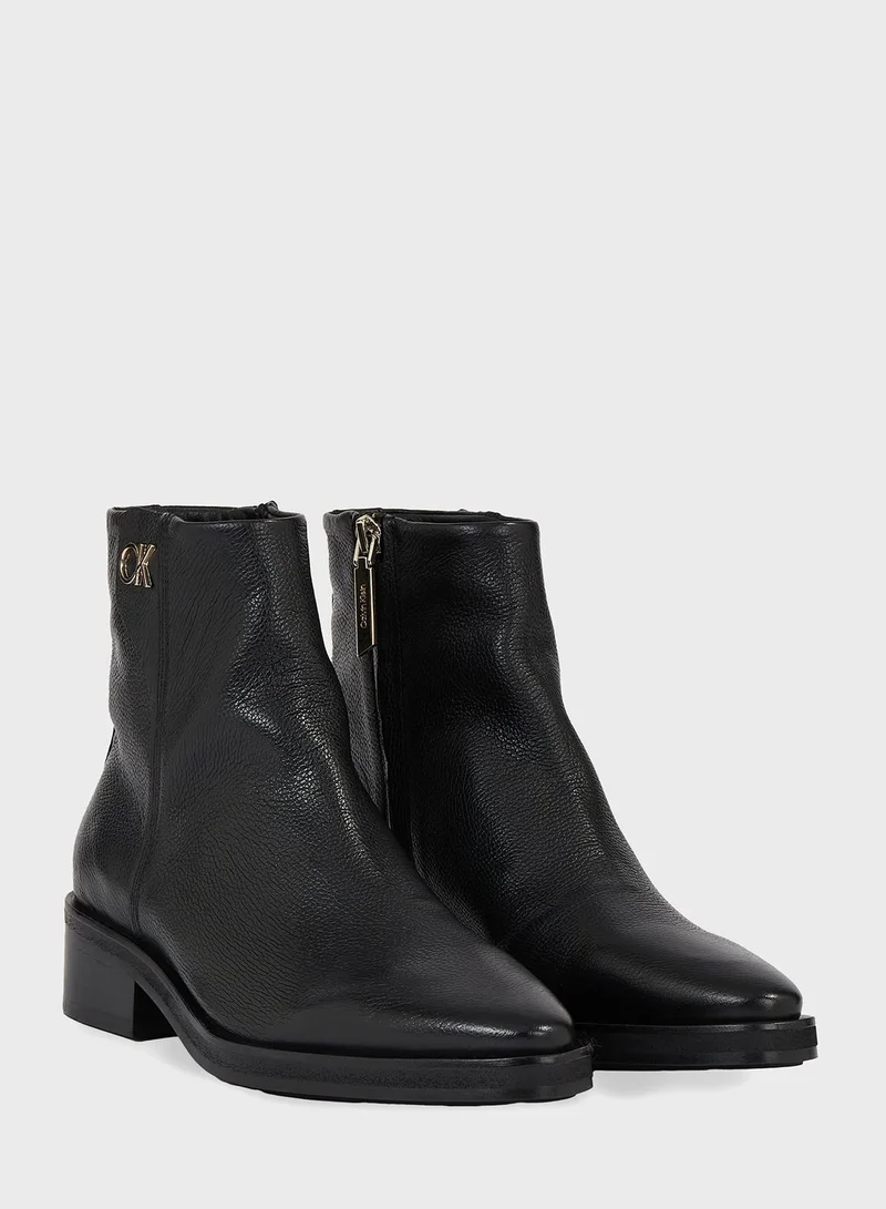 CALVIN KLEIN Tapered Block Heel Ankle Boots