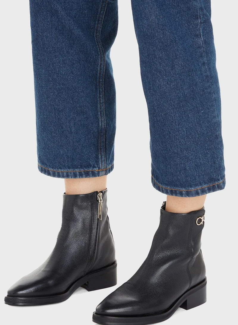 CALVIN KLEIN Tapered Block Heel Ankle Boots