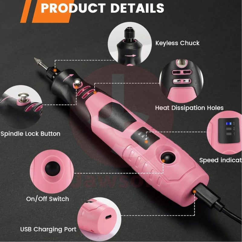Jawsons Mini Grinder 4V Cordless Rotary Tool Rechargeable Rotary Tool for Grinding Polishing Wood Carving Engraving and Cutting  - Image 2