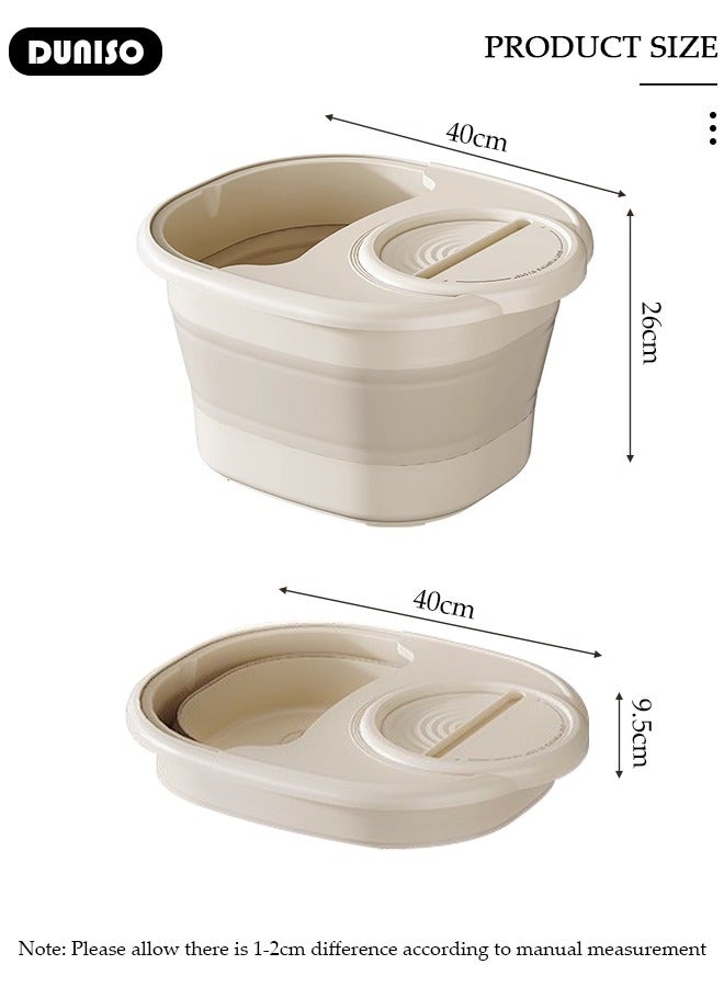 DUNISO Collapsible Foot Bath Basin with Lid, Portable Foot Soak Tub with Foot Massager, Folding Foot Tub for Soaking Feet, Pedicure Foot Spa Bucket for Relieving Fatigue And Body Stress, Multifunctional Bucket for Travel, Camping Washing - Image 4