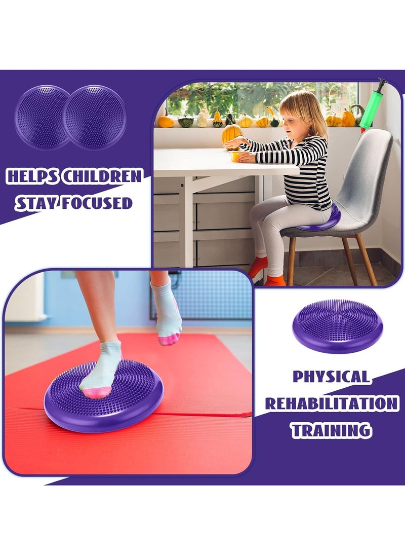 MIXDE balance disc,Core Balance Disc Trainer，Inflated Air Stability Wobble Cushion - Wiggle Seat to Improve Sitting Posture & Attention, Stability Balance Disc for All Age,purple - Image 3