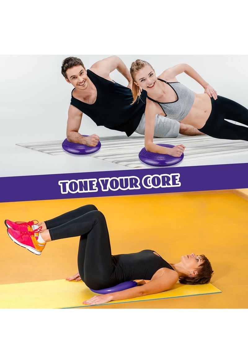 MIXDE balance disc,Core Balance Disc Trainer，Inflated Air Stability Wobble Cushion - Wiggle Seat to Improve Sitting Posture & Attention, Stability Balance Disc for All Age,purple - Image 4