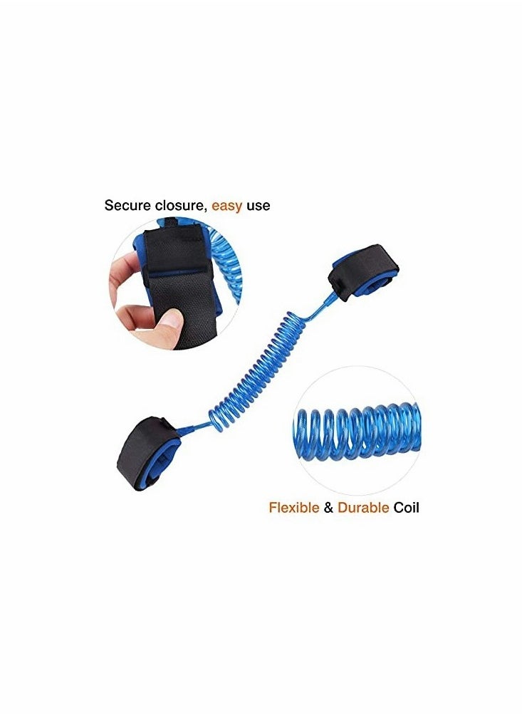 Excefore - Anti Lost Wrist Link, Children Outdoor Safety Hook and Loop Wristband Leash Child Safety Harness for Kids and Toddlers, 1.5M Blue - Image 1