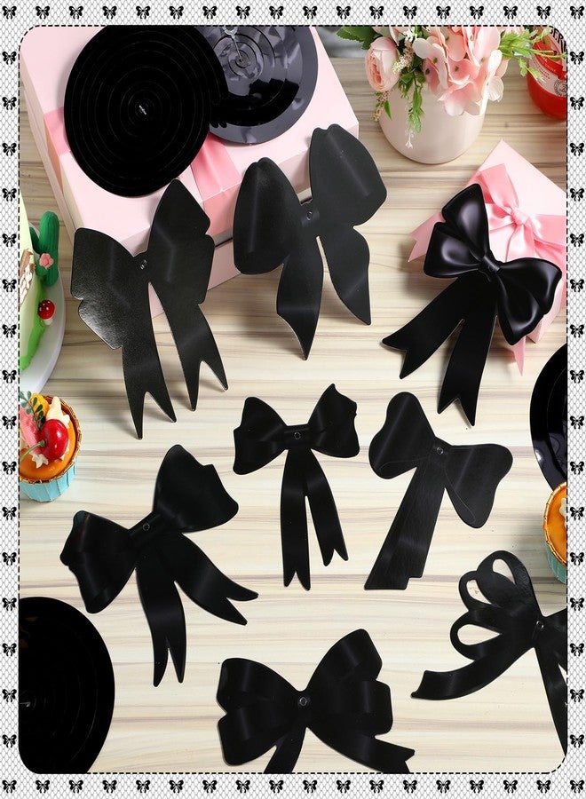 Clabby Black Bow Birthday Decorations Black Coquette Hanging Swirls Garland Banner Bow Party Decorations Ribbon Paper Cutouts for Girls Baby Shower Bridal Shower Wedding Bachelorette Party Supplies - Image 4