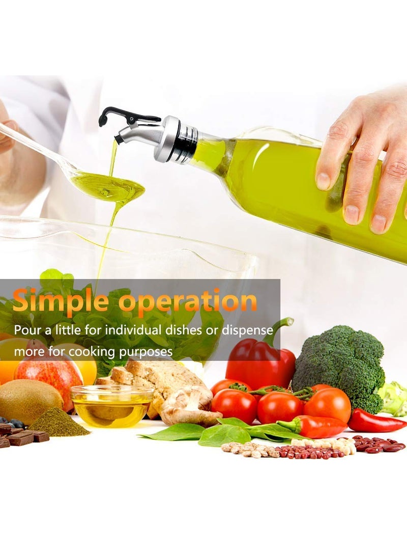 CASTANEA - Oil Dispenser for Cooking, Glass Oil Bottle for Kitchen, Oil & Vinegar Cruet Set, SS Spout Cap, 1000 ml, Pack of 2 - Image 1