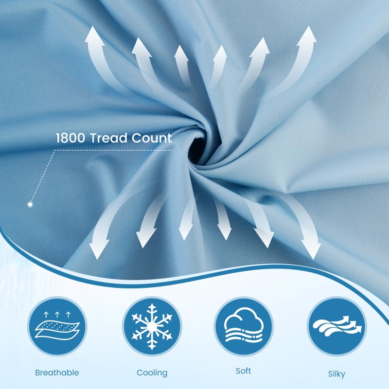LUXEAR حالات وسادة التبريد لوكسل 2 حزمة قوس القوس Q-Max> 0.5 درجات متدرجة بارد وسادة للشعر بالجلد الساخن النائمون الحريريين الصديقين للبشرة الأغطية القابلة للغسل. - Image 4