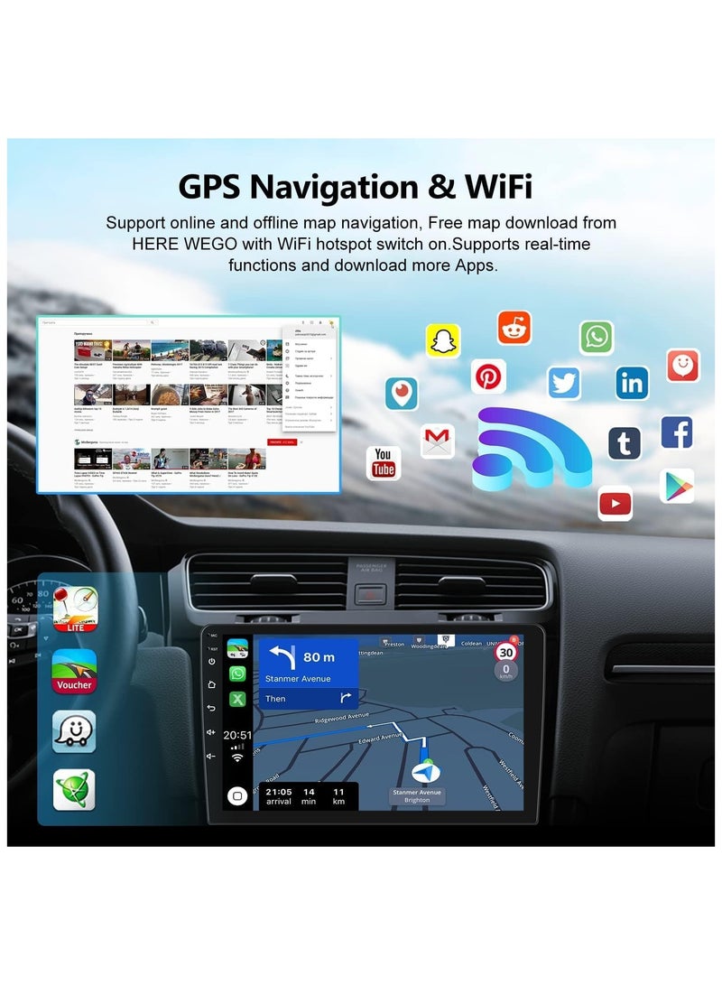 WINCA Double Din Android Car Stereo Compatible with Apple CarPlay & Android Auto,2G 32G 10" Inch Touch Screen GPS Navigation Stereo - Image 2