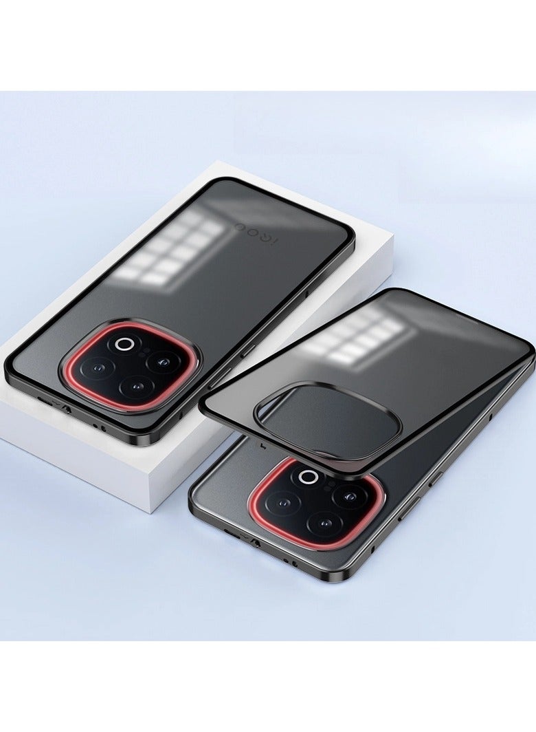 general Case Compatible IQOO13, Aluminium Metal Frame Matte Brushed Translucent Hard Back IQOO13 Shockproof Case