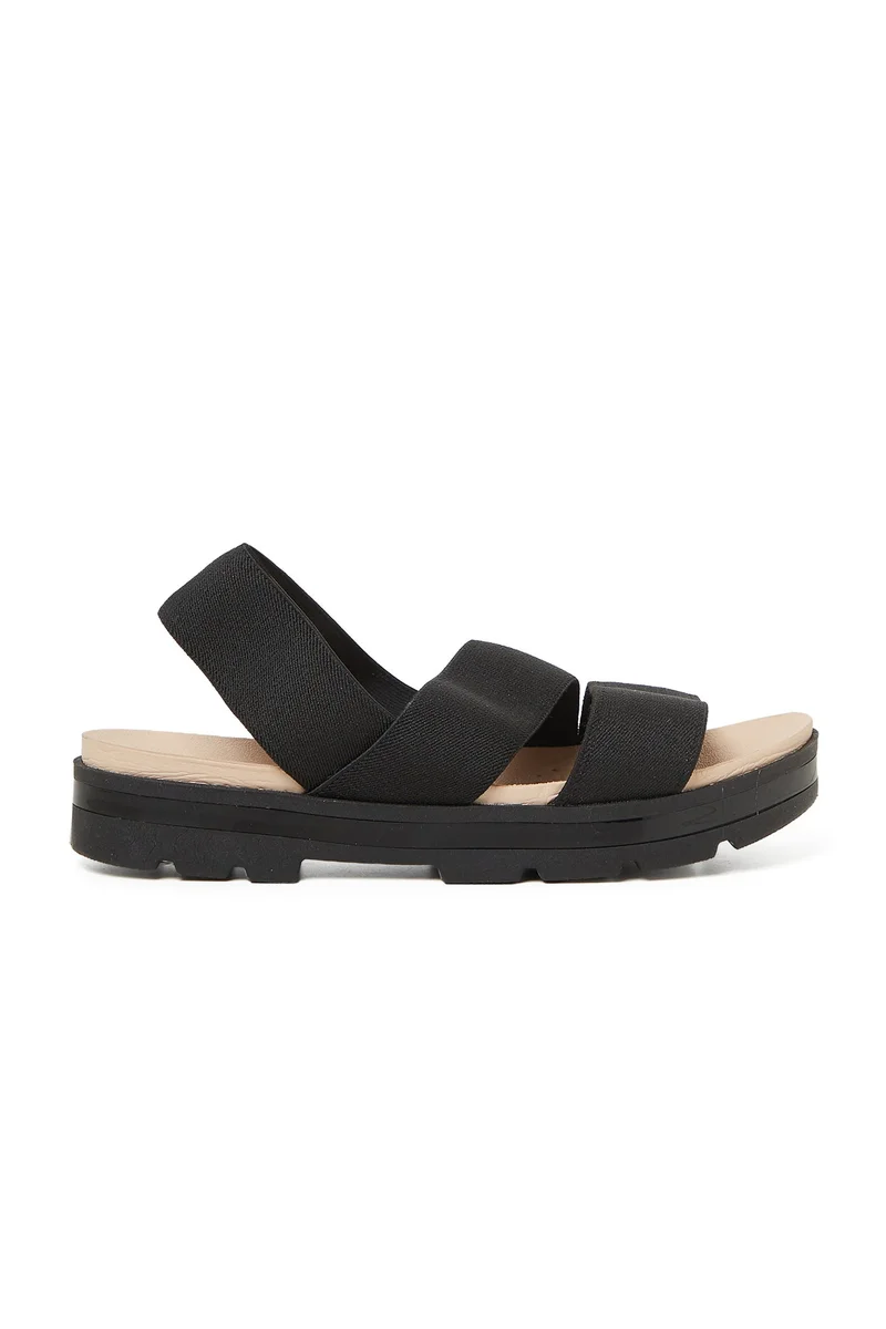 MODARE MODARE Sandals with Back strap for Ladies – BLACK Sandals with Sling Back | Comfortable PU Upper & TPR Sole