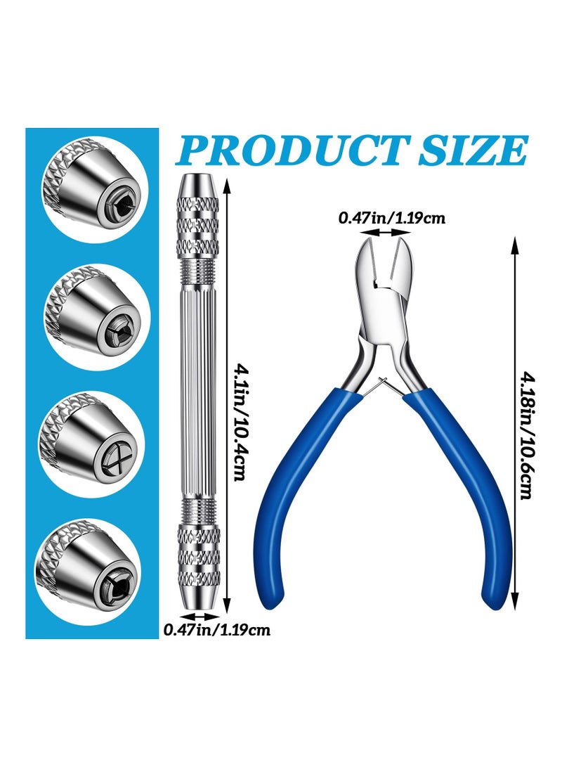 Excefore Jewelry Making Tools, Includes 2 Pcs Winding Copper Wire Tool and 1 Jewelry Wire Cutter Plier, Jewelry Making Wire Wrapping Tool for Hand-Making Jewelry Wire Double Ended Twist Braid Pin Vise - Image 2