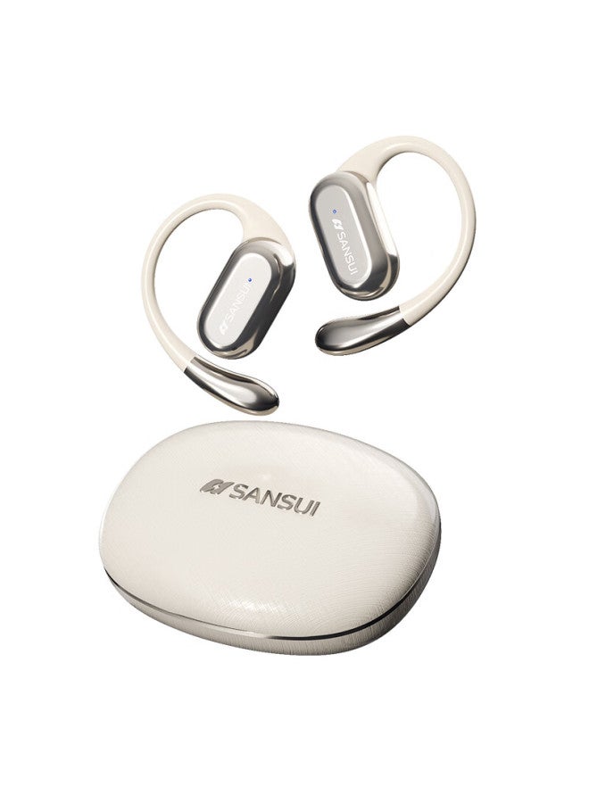 Sansui W93c Bluetooth Bone Conduction Open-ear True Wireless Earphones Sports Noise Cancelling Compatible With Xiaomi Huawei Apple White
