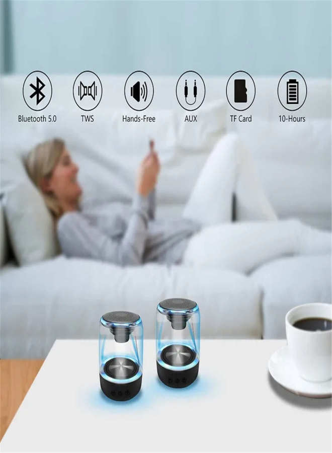 C7 Wireless Bluetooth Speaker Seven Colour Lights TWS Surround Sound Portable Audio Bluetooth 5.0 Stereo Speaker Crystal Glass Music Speaker - Image 2