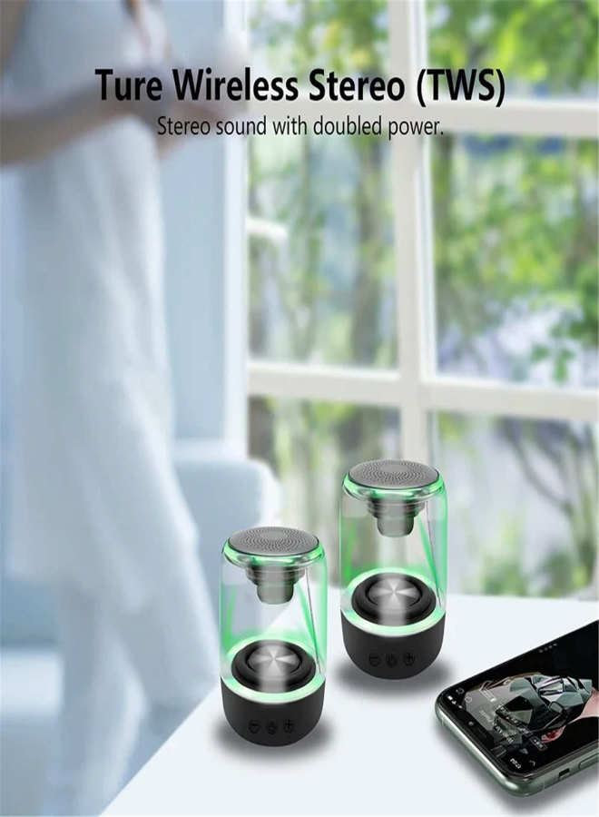 C7 Wireless Bluetooth Speaker Seven Colour Lights TWS Surround Sound Portable Audio Bluetooth 5.0 Stereo Speaker Crystal Glass Music Speaker - Image 4