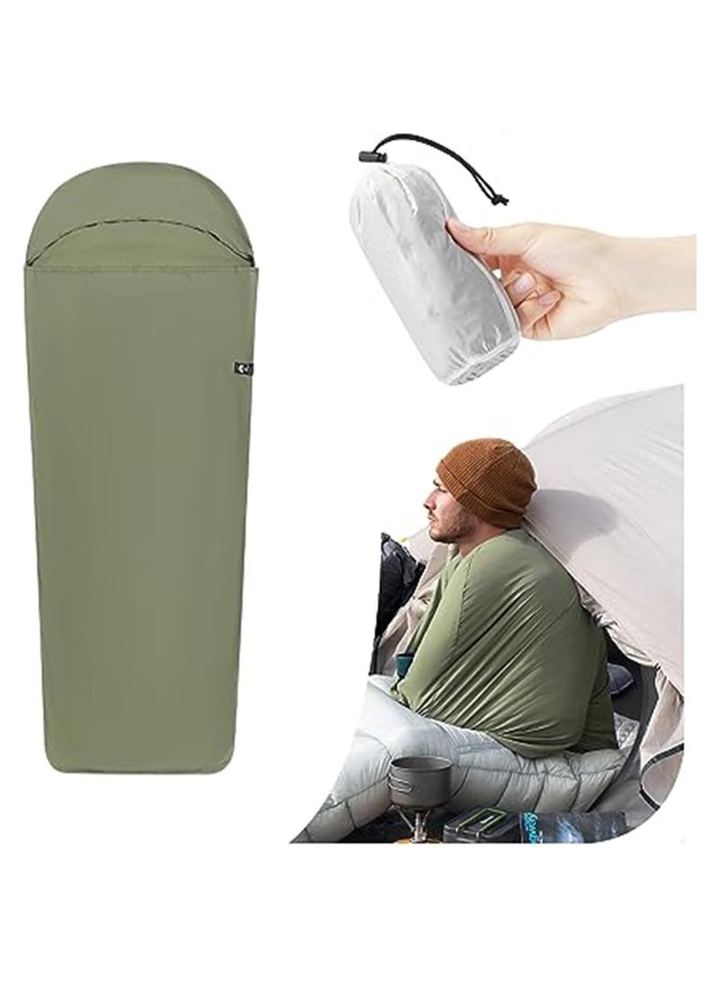 SYOSI Sleeping Bag, Adult Sleep Sack, Travel Sleep Sack, Travel Sheets, Liner Ultra-Light 4.51oz, Camping Sheet for Backpacking, Hotel, Hostels, Comfy & Easy Care, Full-Length, with Compression Sack - Image 1