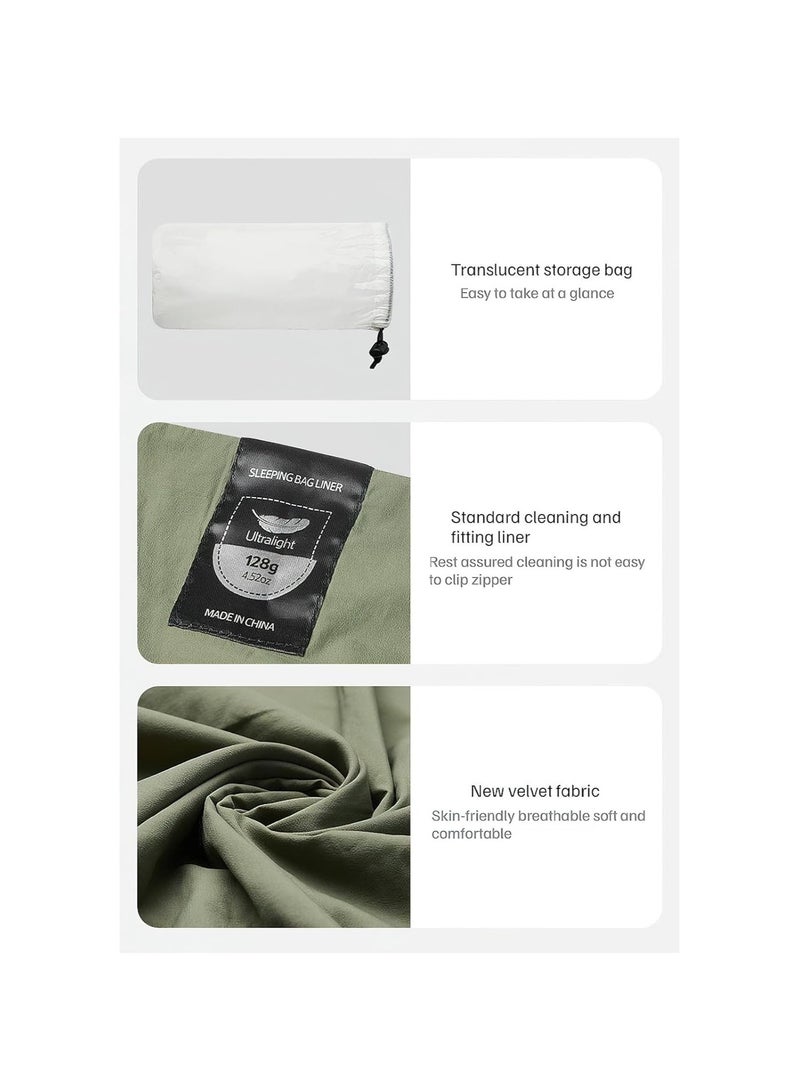 SYOSI Sleeping Bag, Adult Sleep Sack, Travel Sleep Sack, Travel Sheets, Liner Ultra-Light 4.51oz, Camping Sheet for Backpacking, Hotel, Hostels, Comfy & Easy Care, Full-Length, with Compression Sack - Image 3