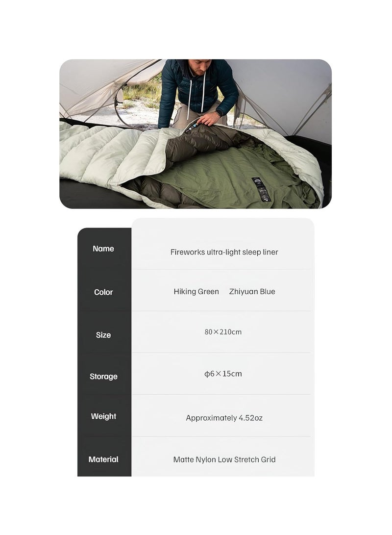 SYOSI Sleeping Bag, Adult Sleep Sack, Travel Sleep Sack, Travel Sheets, Liner Ultra-Light 4.51oz, Camping Sheet for Backpacking, Hotel, Hostels, Comfy & Easy Care, Full-Length, with Compression Sack - Image 5