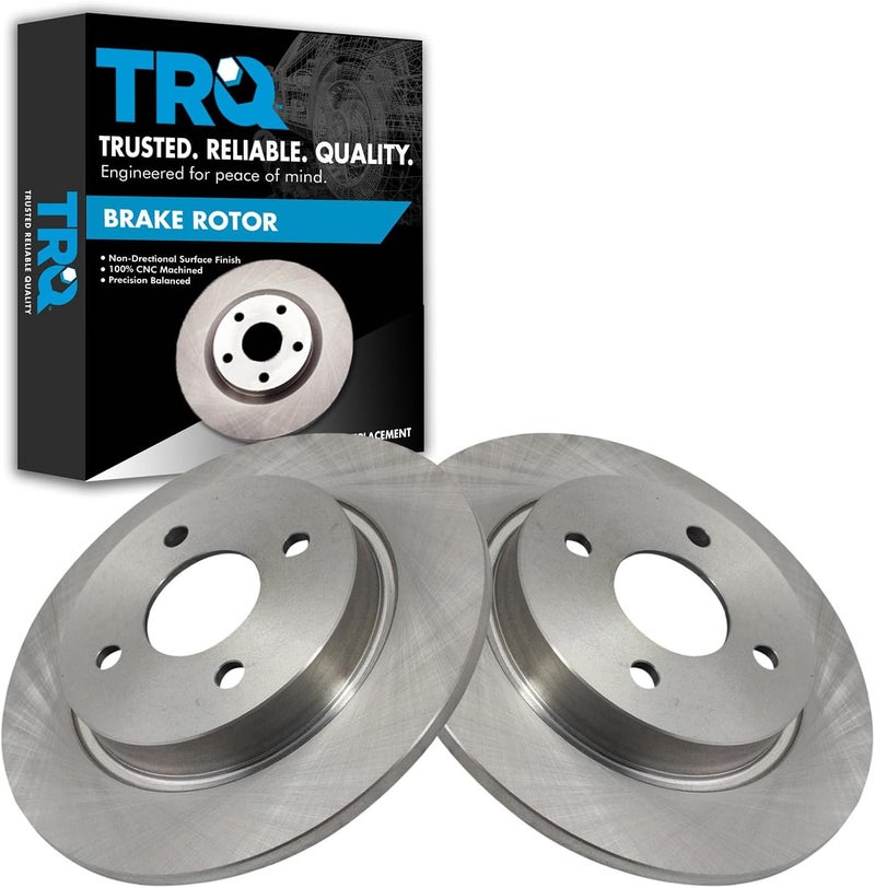 TRQ Rear Brake Rotor Set Solid Compatible with 2018-2022 Ford EcoSport - Image 1