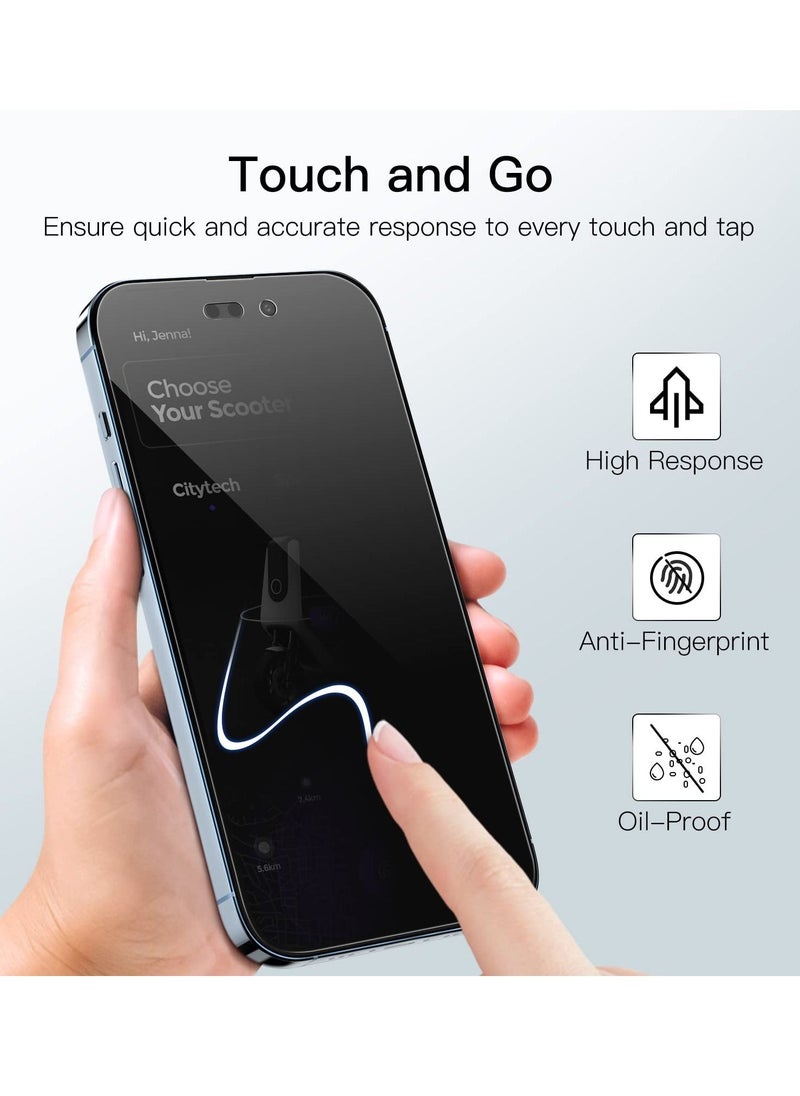 BORTONY Pack of 2 iPhone 14 Pro Max Privacy Screen Protector 9H Anti Spy Dark Film Guard Case Friendly Bubble Free Tempered Glass for Apple iPhone 14 Pro Max 6.7 Inch 2022  - Image 5