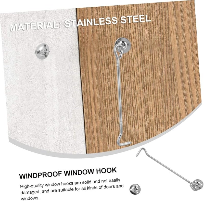 Artibetter 2 Pack Stainless Steel Heavy Duty RV Window Lock Hook Easy to Install - Image 4