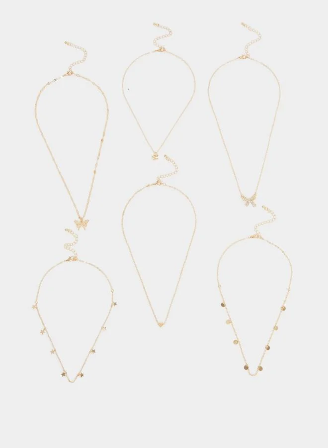 ستايلي Styli Set of 7 - Embellished Layered Necklace