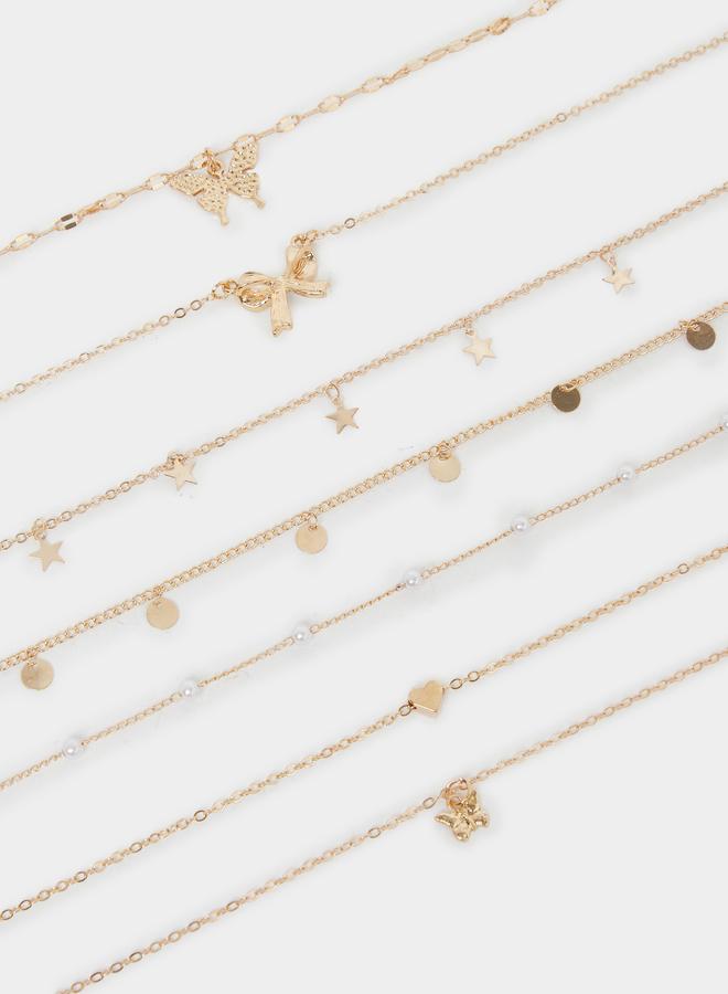 Styli Set of 7 - Embellished Layered Necklace - Image 2