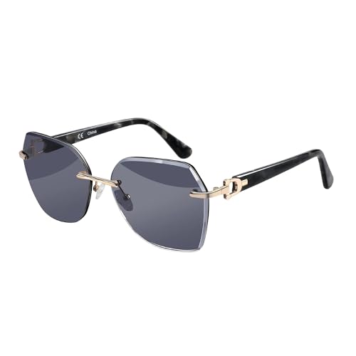ZENOTTIC Oversized Rimless Sunglasses for Women Geometric Diamond Cutting Gradient Lens UV Protection Fashion Shades Trendy - Image 1