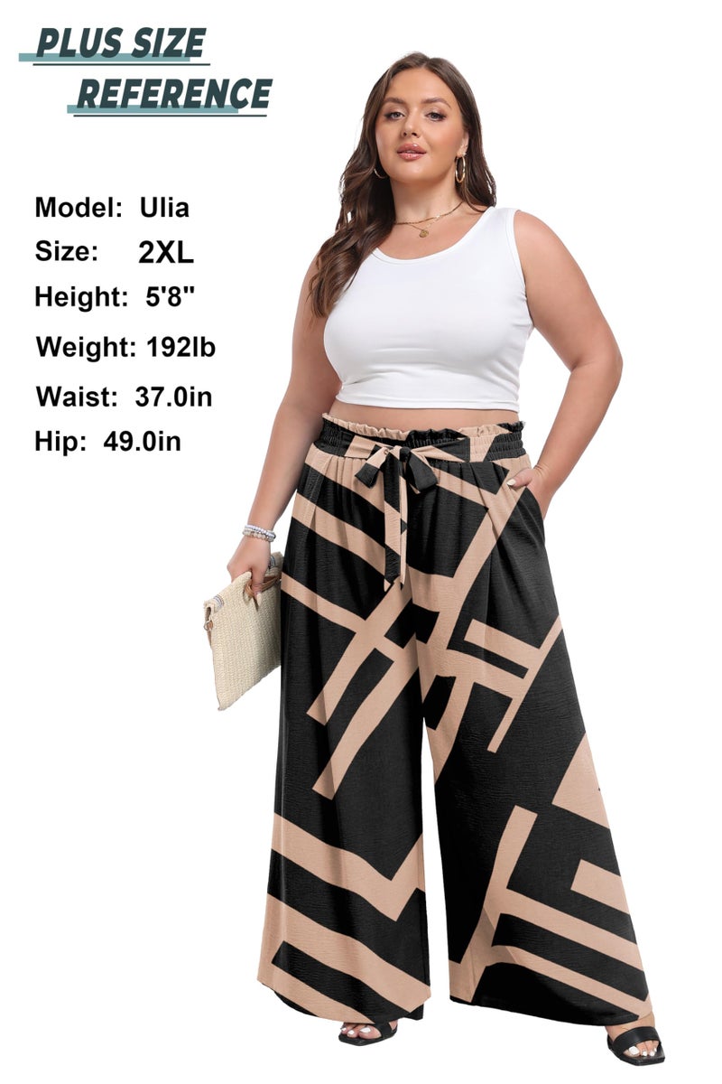 Lepunuo Women's Wide Leg Pants High Elastic Waisted in The Back Business Work Trousers Long Straight Suit Pants for Summer - Image 4