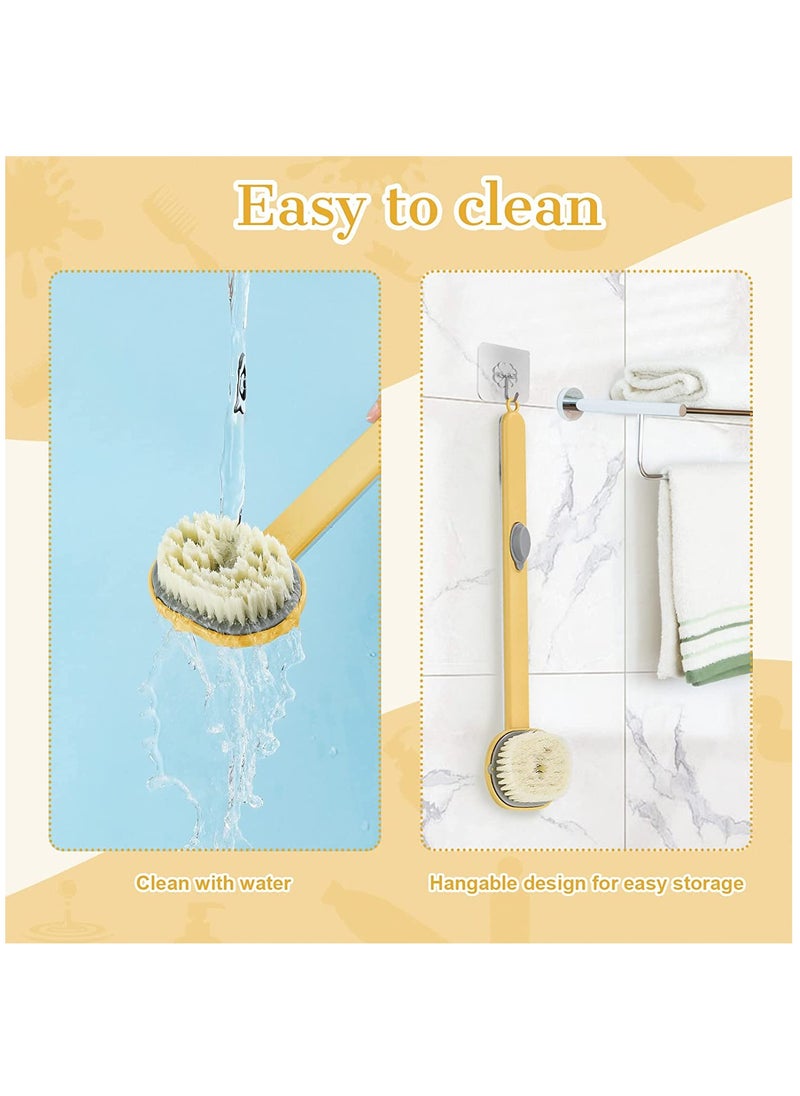 Generic Long Handle Bath Brush with Soap Dispenser, Exfoliating Back Brush for Shower, Convenient Storage, Ideal for Deep Cleaning and Massaging Hard-to-Reach Areas.  - Image 4