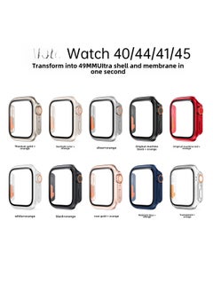 Suitable For Apple Iwatch4/5/6/7/8 Generation Watch Seconds Variable Ultra(49mm) Shell Film Integrated Protective Shell-Color:Black-Dimensions:S10-46mm Becomes 49mm (ultra) (with Carton Packaging)