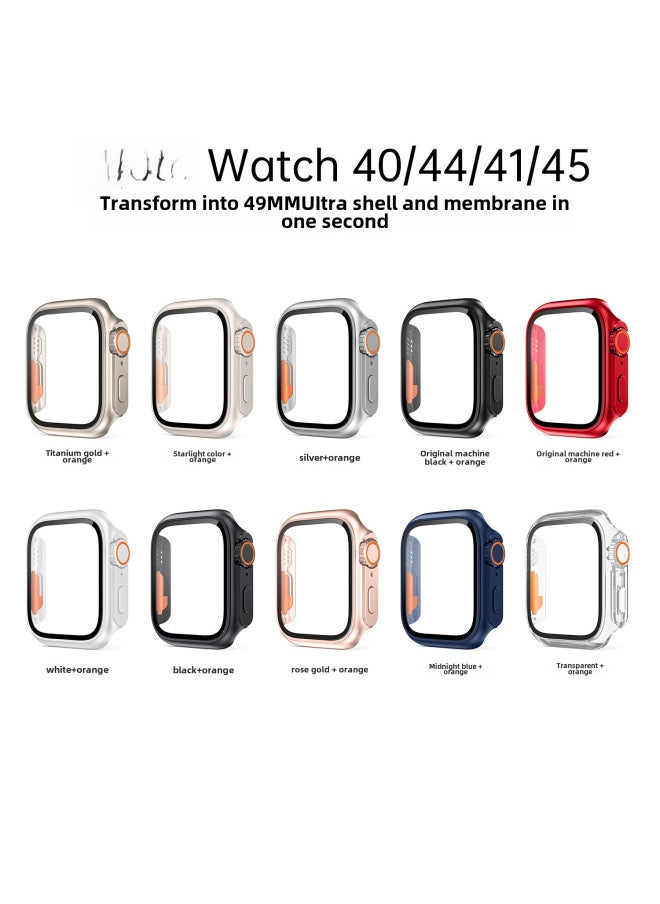 Generic - Suitable For Apple Iwatch4/5/6/7/8 Generation Watch Seconds Variable Ultra(49mm) Shell Film Integrated Protective Shell-Color:Black-Dimensions:S10-46mm Becomes 49mm (ultra) (with Carton Packaging) - Image 1