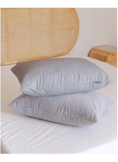 set of 2 Pillow Protector size 50x70 Material: Side Latex waterproof and side Cotton Towel like