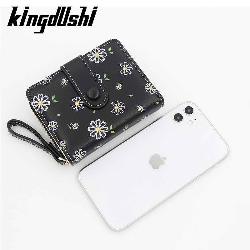 محفظة نسائية قصيرة جديدة بسحّاب وطبعة لطيفة لحفظ العملات المعدنية - Image 5
